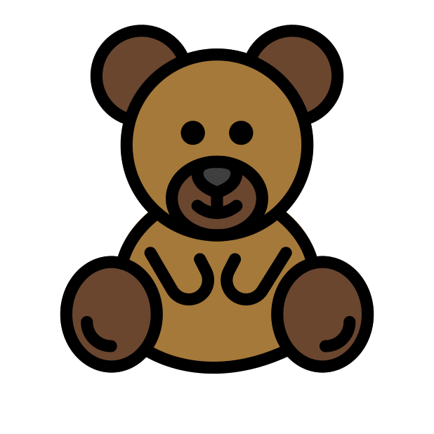 teddy bear transparent PNG icon, color version, 618 by 618 pixels