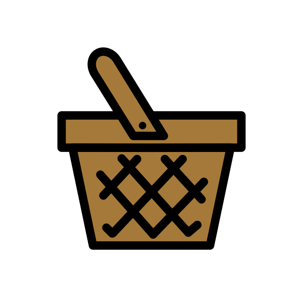 basket transparent PNG icon, color version, 618 by 618 pixels
