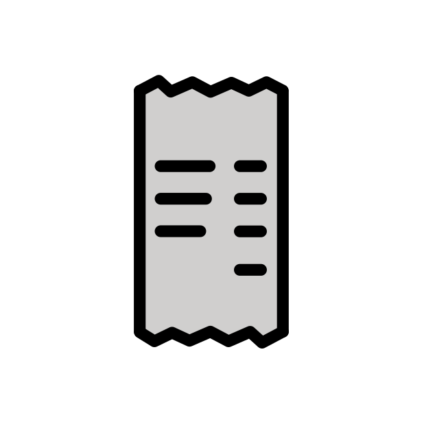 receipt transparent PNG icon, color version, 618 by 618 pixels