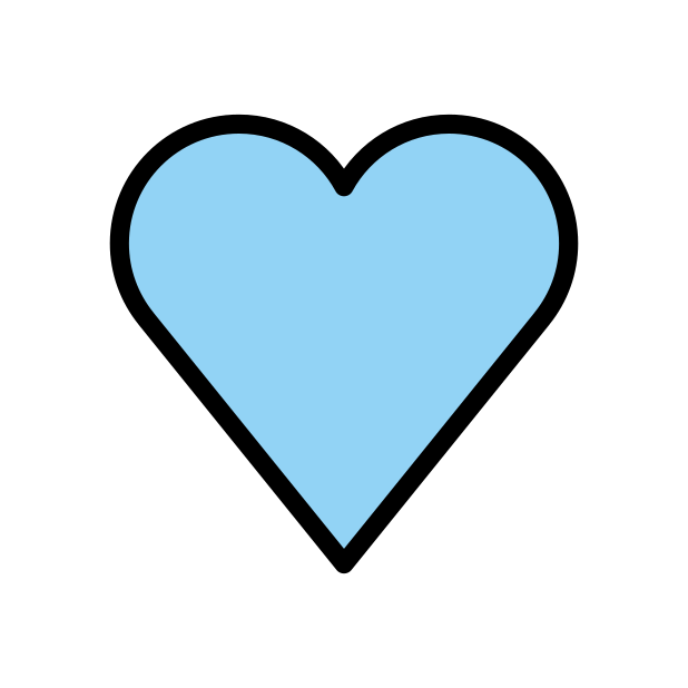 light blue heart transparent PNG icon, color version, 618 by 618 pixels