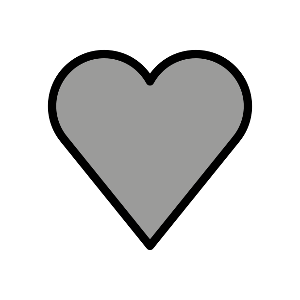 grey heart transparent PNG icon, color version, 618 by 618 pixels