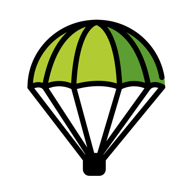 parachute transparent PNG icon, color version, 618 by 618 pixels