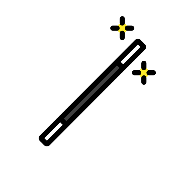 magic wand transparent PNG icon, color version, 618 by 618 pixels
