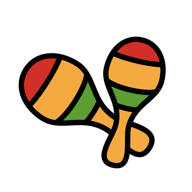 maracas transparent PNG icon, color version, 618 by 618 pixels