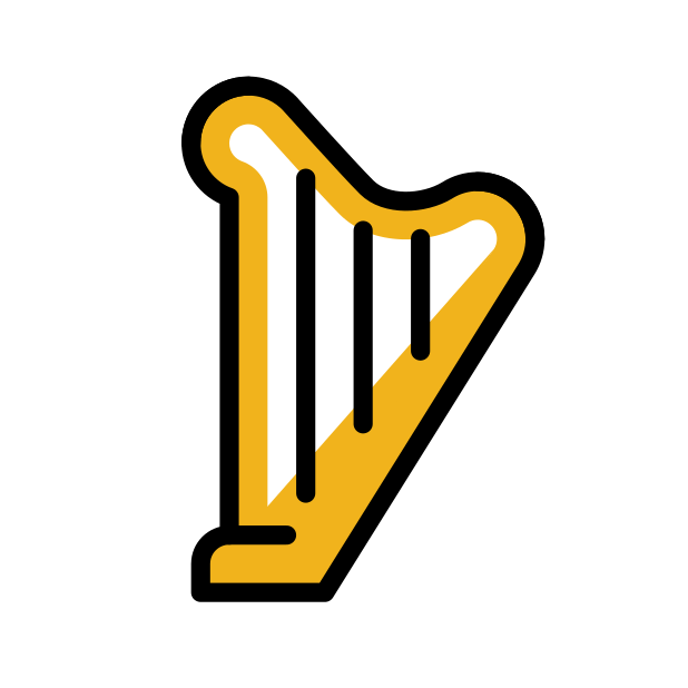 harp transparent PNG icon, color version, 618 by 618 pixels