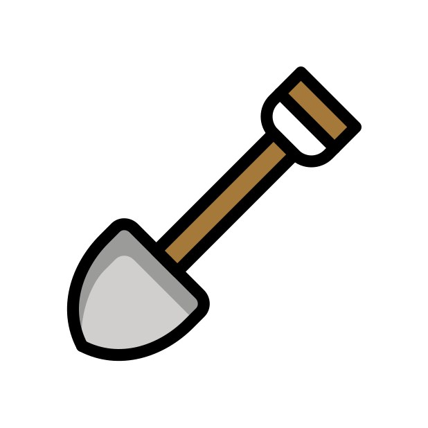 shovel transparent PNG icon, color version, 618 by 618 pixels