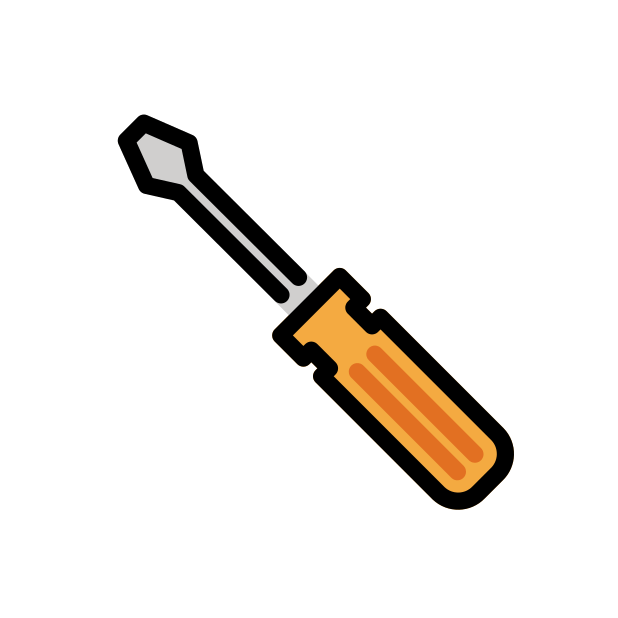 screwdriver transparent PNG icon, color version, 618 by 618 pixels
