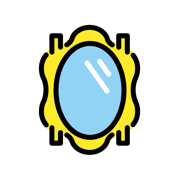 mirror transparent PNG icon, color version, 618 by 618 pixels