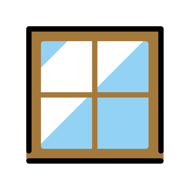 window transparent PNG icon, color version, 618 by 618 pixels