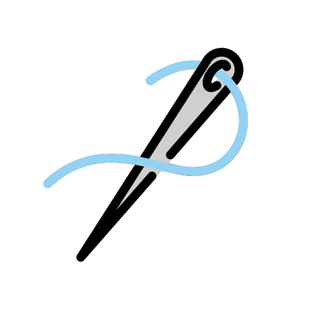 sewing needle transparent PNG icon, color version, 618 by 618 pixels