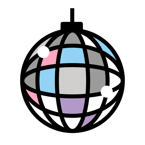 mirror ball transparent PNG icon, color version, 618 by 618 pixels