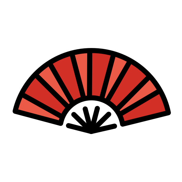 folding hand fan transparent PNG icon, color version, 618 by 618 pixels