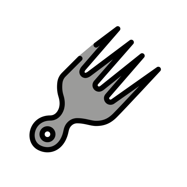 hair pick transparent PNG icon, color version, 618 by 618 pixels