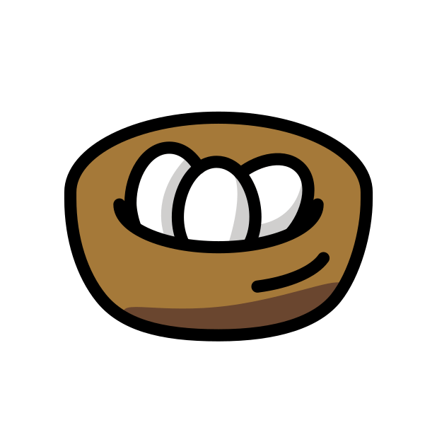 nest with eggs transparent PNG icon, color version, 618 by 618 pixels