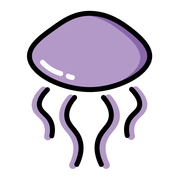 jellyfish transparent PNG icon, color version, 618 by 618 pixels