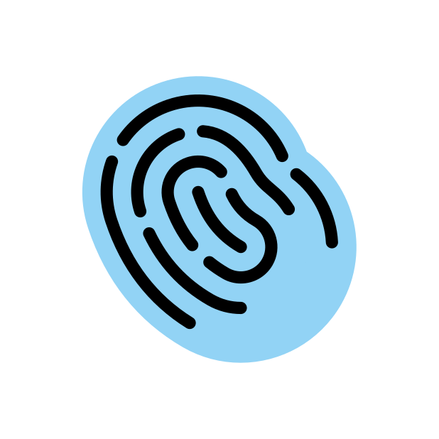 fingerprint transparent PNG icon, color version, 618 by 618 pixels