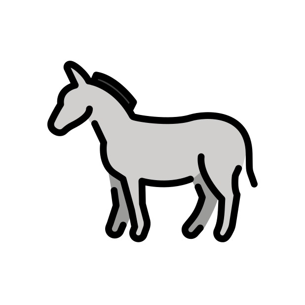 donkey transparent PNG icon, color version, 618 by 618 pixels