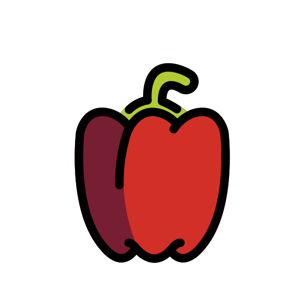 bell pepper transparent PNG icon, color version, 618 by 618 pixels