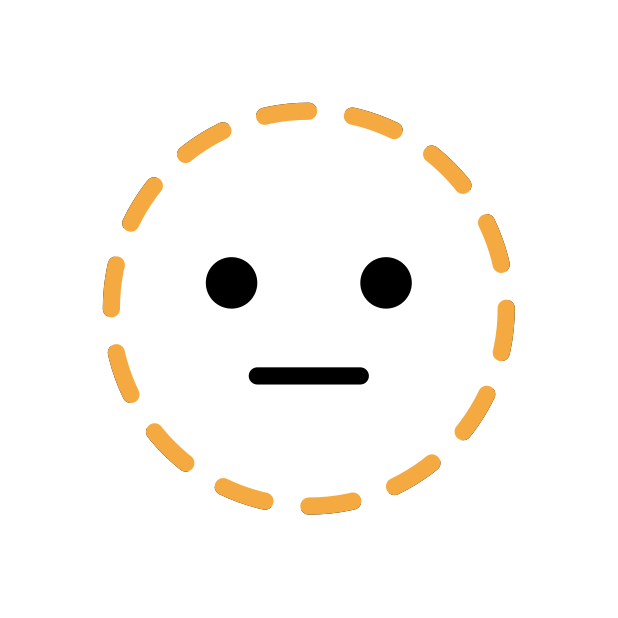 dotted line face transparent PNG icon, color version, 618 by 618 pixels
