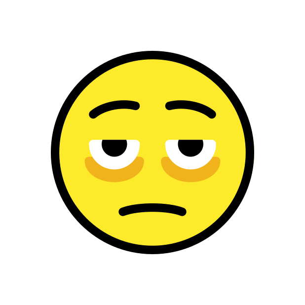 face with bags under eyes transparent PNG icon, color version, 618 by 618 pixels
