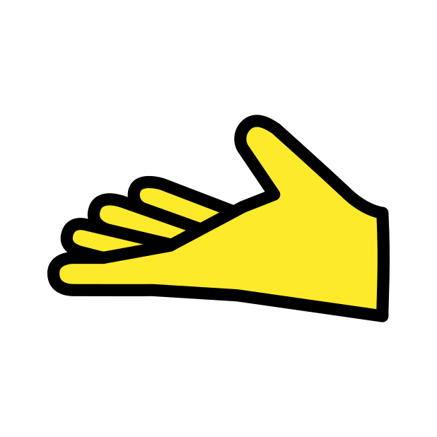 palm up hand transparent PNG icon, color version, 618 by 618 pixels