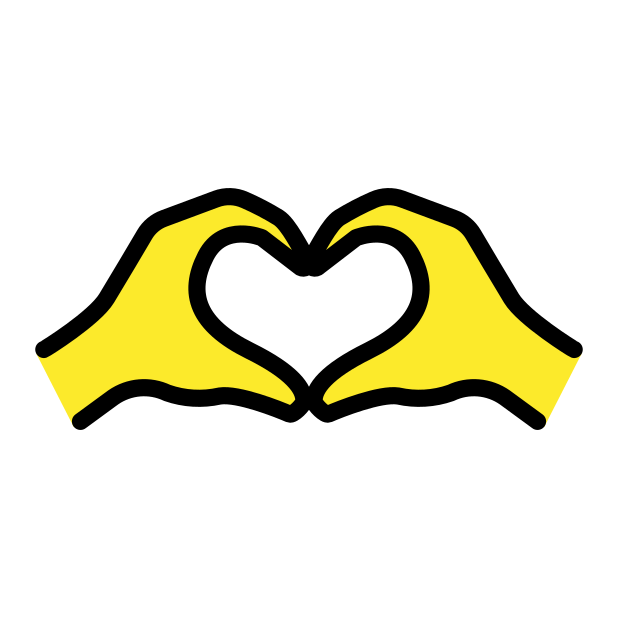 heart hands transparent PNG icon, color version, 618 by 618 pixels