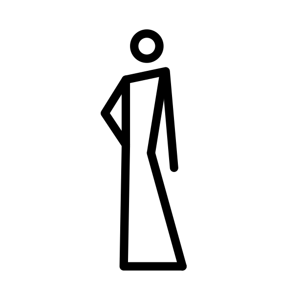 stick figure with dress leaning left transparent PNG icon, color version, 618 by 618 pixels