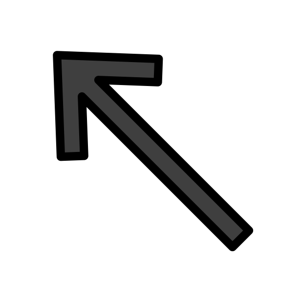 up-left arrow transparent PNG icon, color version, 618 by 618 pixels