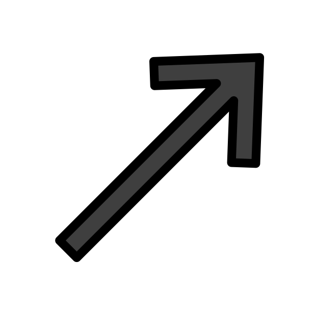 up-right arrow transparent PNG icon, color version, 618 by 618 pixels
