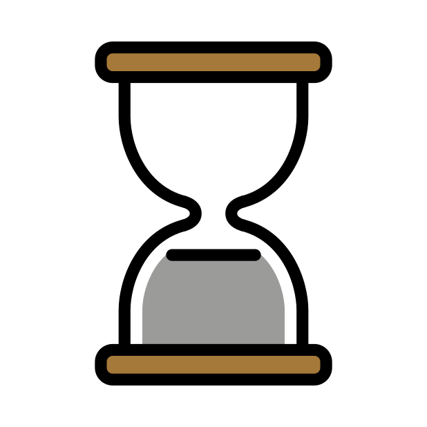 hourglass done transparent PNG icon, color version, 618 by 618 pixels