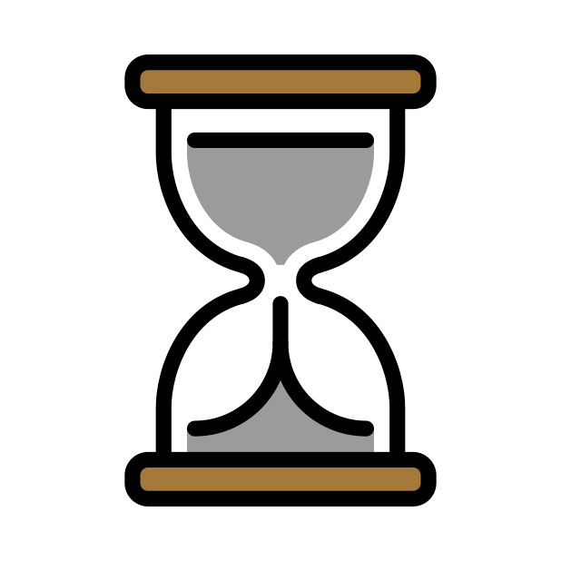 hourglass not done transparent PNG icon, color version, 618 by 618 pixels