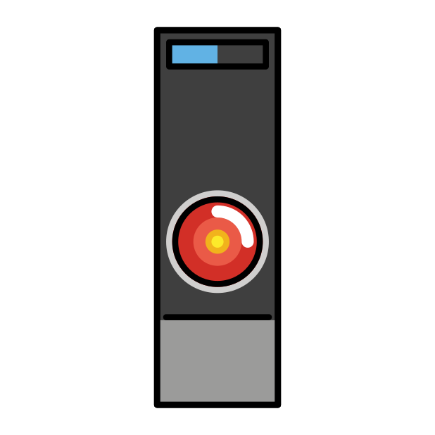 HAL 9000 transparent PNG icon, color version, 618 by 618 pixels