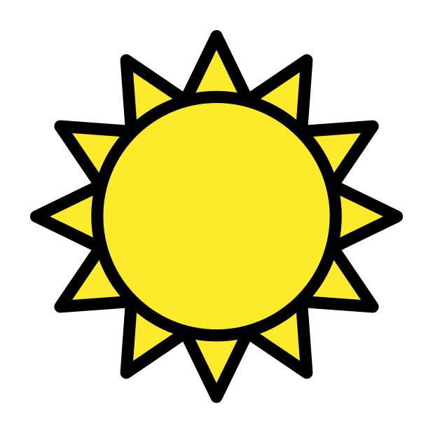 sun transparent PNG icon, color version, 618 by 618 pixels
