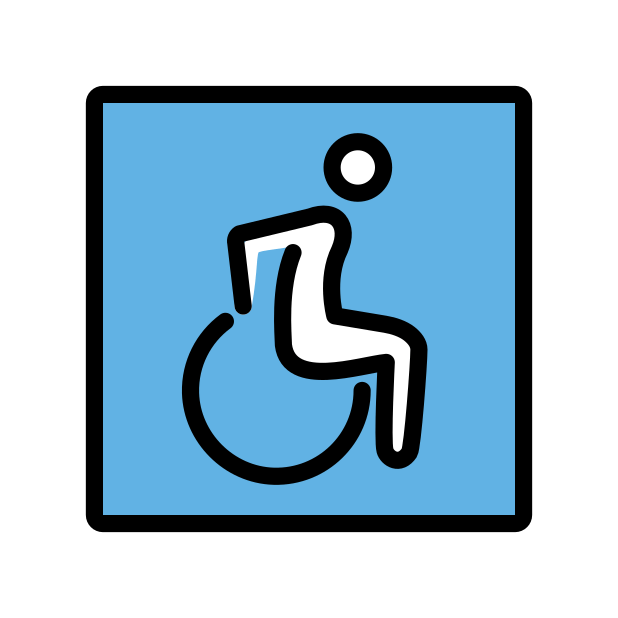 wheelchair symbol transparent PNG icon, color version, 618 by 618 pixels