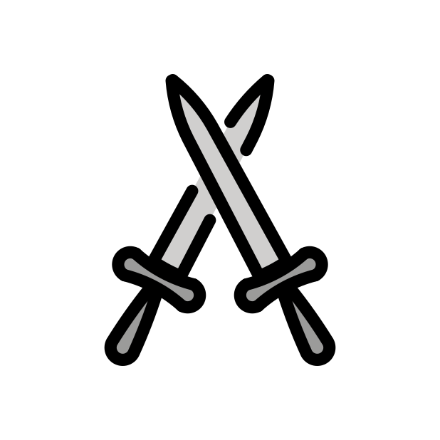 crossed swords transparent PNG icon, color version, 618 by 618 pixels