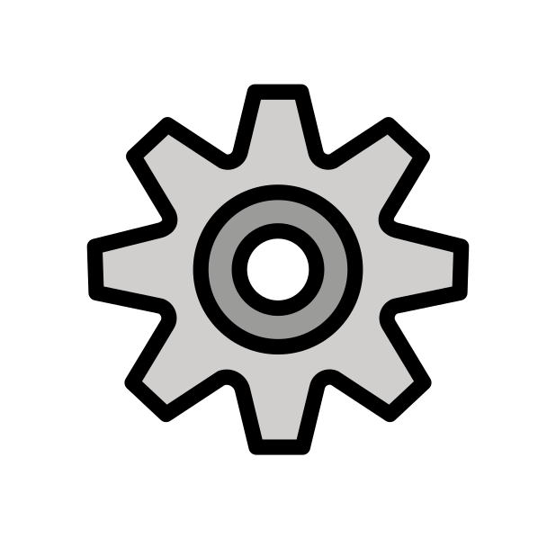 gear transparent PNG icon, color version, 618 by 618 pixels
