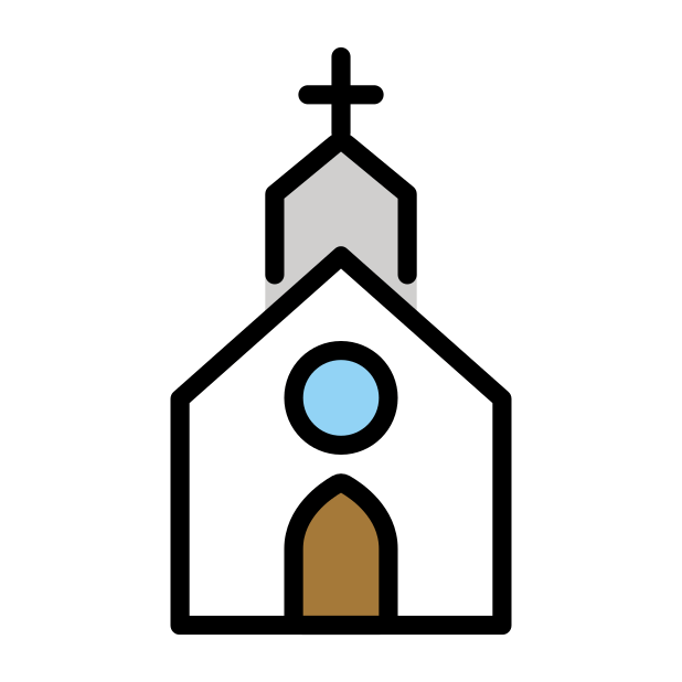 church transparent PNG icon, color version, 618 by 618 pixels