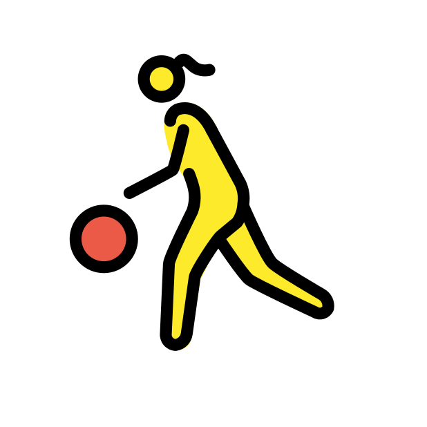woman bouncing ball transparent PNG icon, color version, 618 by 618 pixels