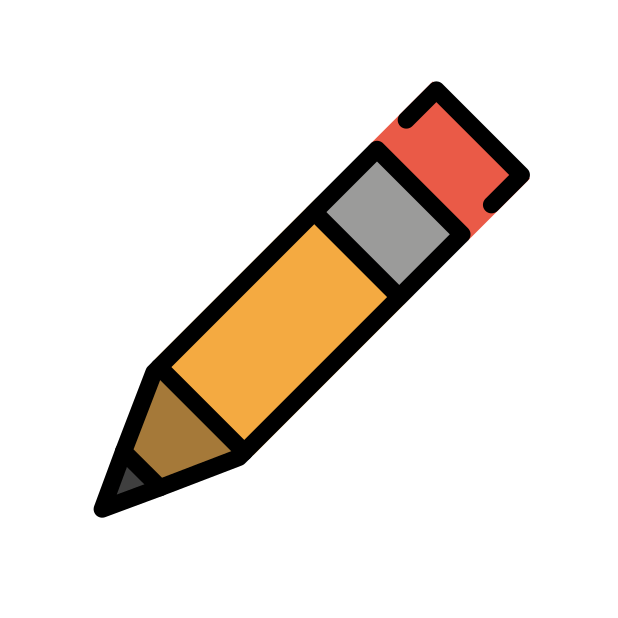 pencil transparent PNG icon, color version, 618 by 618 pixels