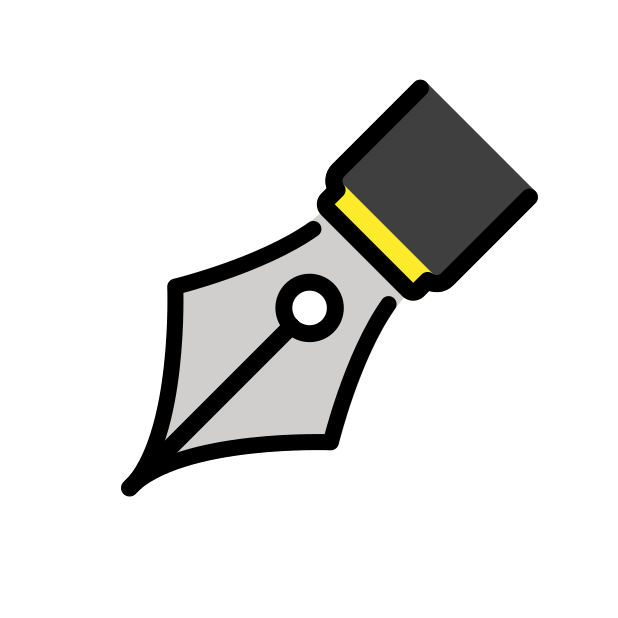 black nib transparent PNG icon, color version, 618 by 618 pixels