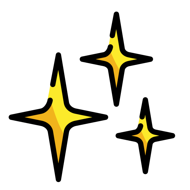 sparkles transparent PNG icon, color version, 618 by 618 pixels