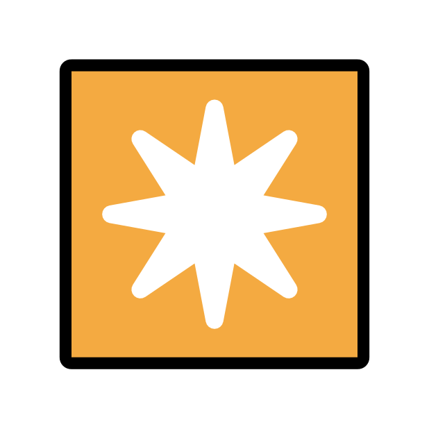 eight-pointed star transparent PNG icon, color version, 618 by 618 pixels