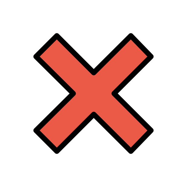 cross mark transparent PNG icon, color version, 618 by 618 pixels