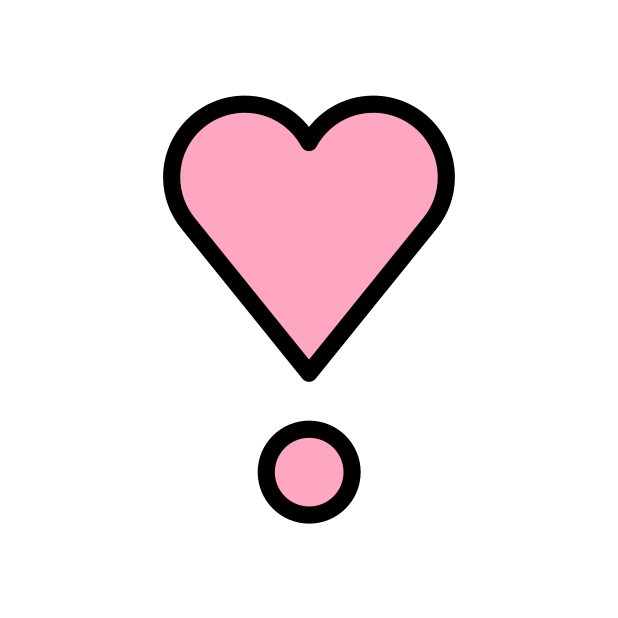 heart exclamation transparent PNG icon, color version, 618 by 618 pixels