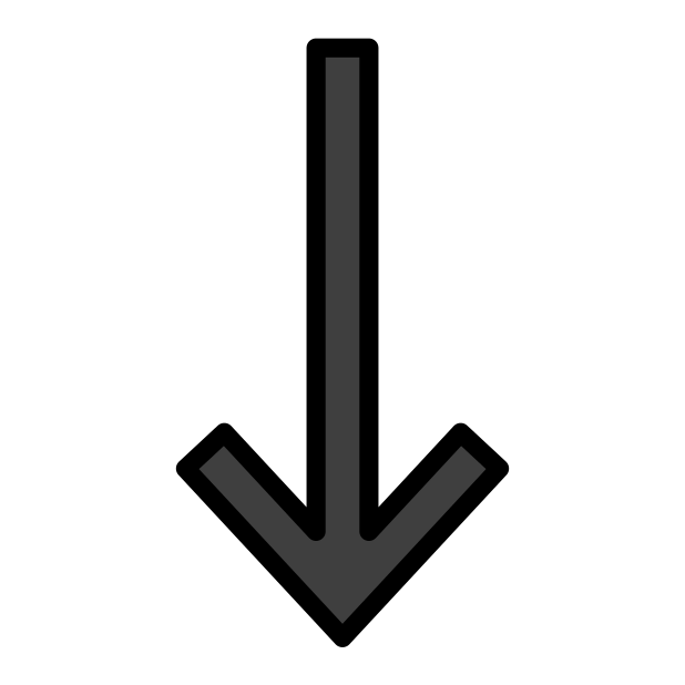 down arrow transparent PNG icon, color version, 618 by 618 pixels