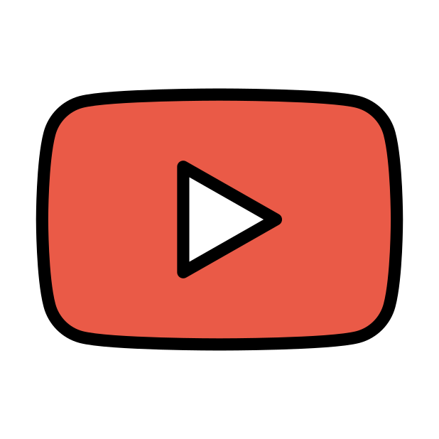 youtube transparent PNG icon, color version, 618 by 618 pixels