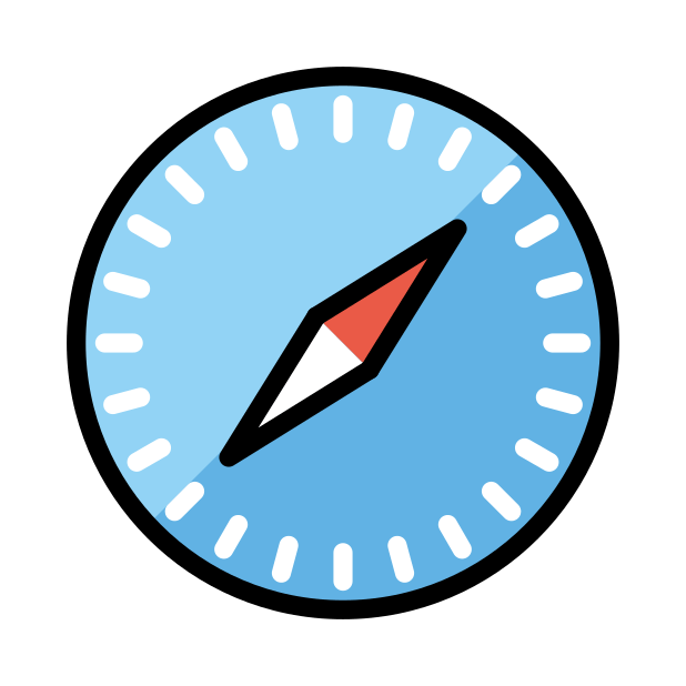 Safari transparent PNG icon, color version, 618 by 618 pixels