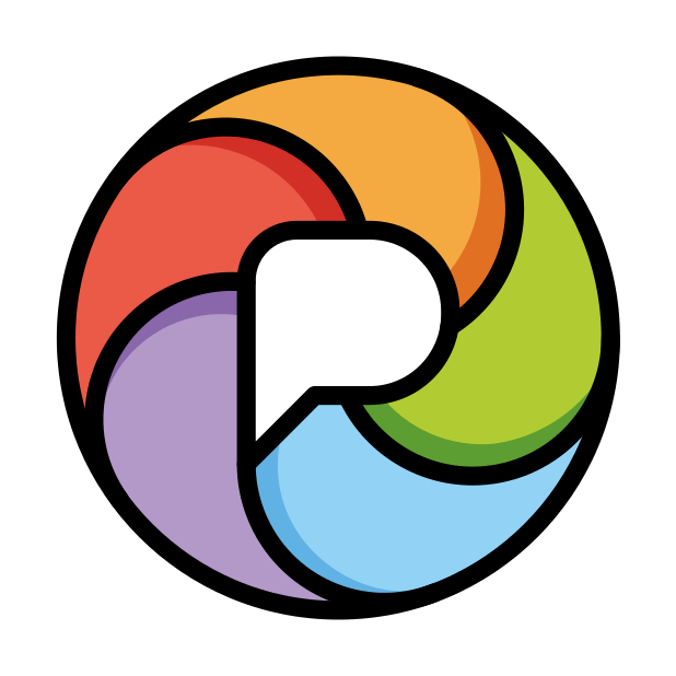 pixelfed transparent PNG icon, color version, 618 by 618 pixels