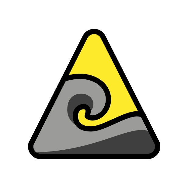warning tsunami transparent PNG icon, color version, 618 by 618 pixels