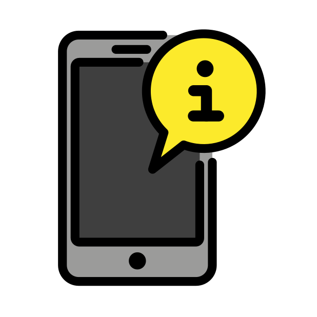 mobile info transparent PNG icon, color version, 618 by 618 pixels
